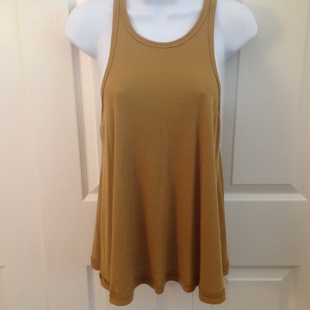 SOLD_Free People Racerback Ribbed Swing Tank Top Tee Sz S/P